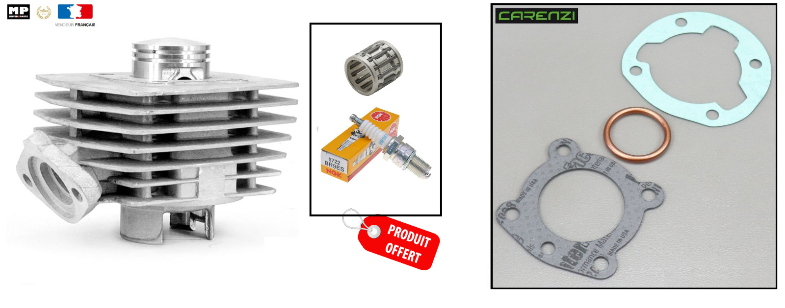 Cylindre T3 joints Carenzi Peugeot 103 SP MVL RCX SPX Vogue bougie