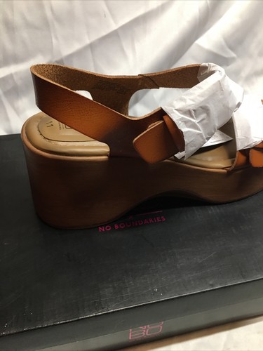 Platform Sandal Cognac Size 11 NB Com.Foam Insole Ajust. Buckle - Picture 11 of 16