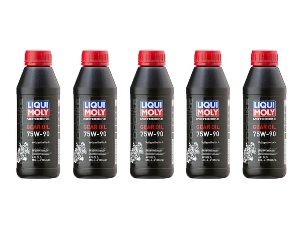 5X Original Liqui Moly 500Ml Motorbike Gear Oil Motorrad GetriebeöL 75W-90 1516-image
