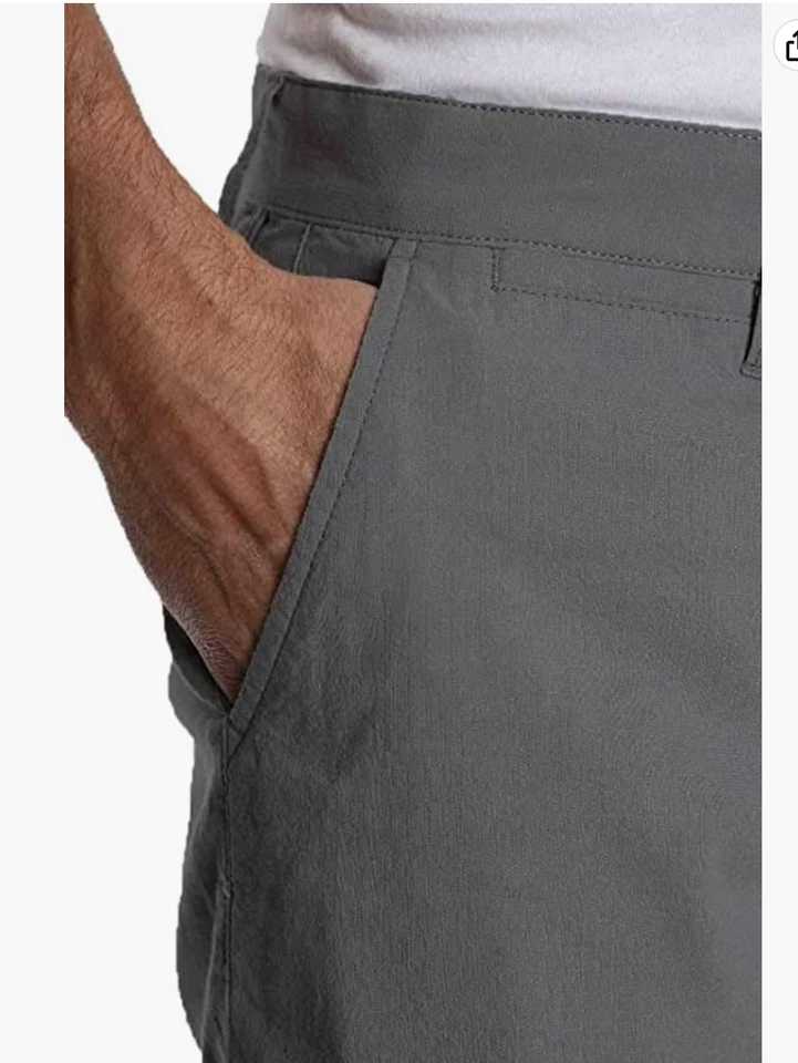 NUEVO SIN ETIQUETAS JACHS Pantalones Cortos Para Hombre Gris Algodón Elástico Talla 36 9" Entrepierna Informal Verano Foto 3 de 3