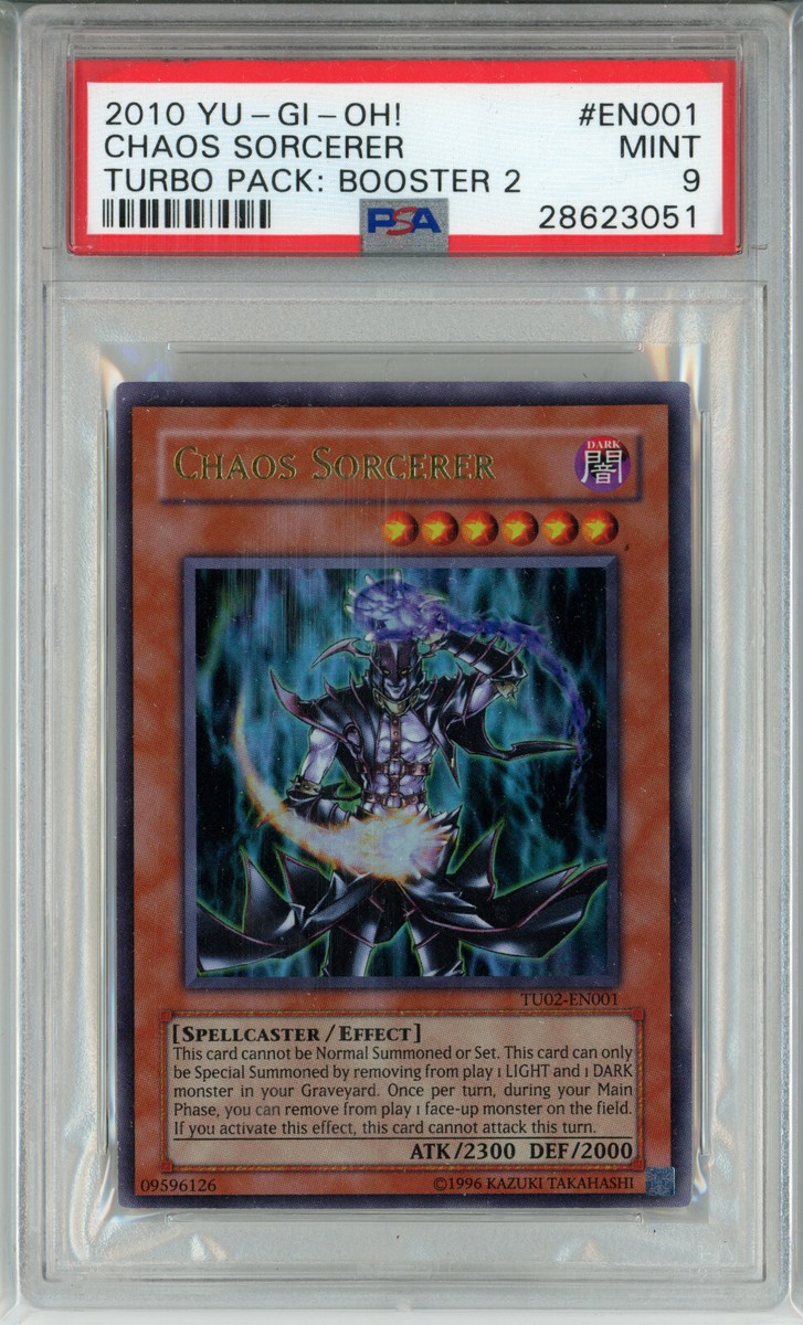 YUGIOH TURBO PACK TU02-EN001 CHAOS SORCERER ULTRA RARE PSA 9 MINT
