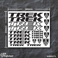 Trek Sticker Set Black Sticker Set Set Bicycle eBike BMX MTB eMTB Frame