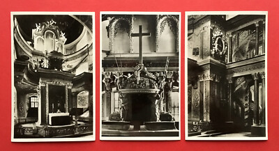 3 x Foto AK EISENBERG in Thüringen um 1935 Schlosskirche mit Innenansicht( 56447
