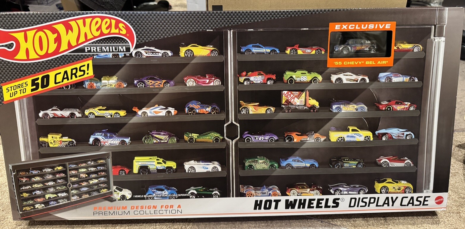 Hot Wheels Stores Up To 50 Cars! Display Case [Includes 1955 Gasser!]