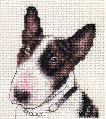 BULL TERRIER dog puppy  Full counted cross stitch kit All materials  Fido Stitch