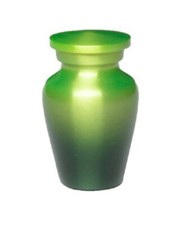 At Peace Memorials Classic Alloy Cremation Urn - Ombre Green- Keepsake 3 CI