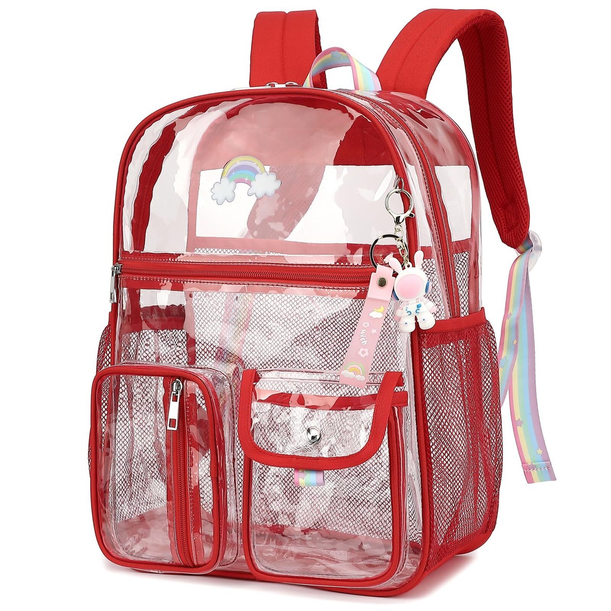 Clear Backpack for Men Women Transparent PVC School Bag Stadium