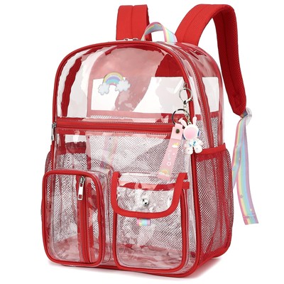 Transparenter Rucksack Aus PVC – Robust, 42x32x17 Cm, Für Schule, Stadion, Konzerte, Sicherheitskontrollen