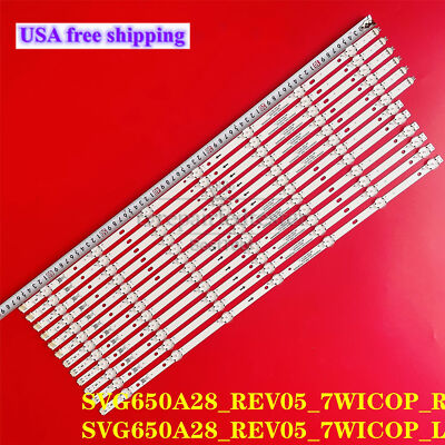 12Pcs LED backlight strip 7+7 lamp SVG650A28_REV05_7WICOP_L R For Vizio E65U-D3