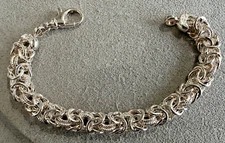 Sterling Silver Byzantine Chain Bracelet Milor Italy 7"