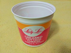 Vintage 32oz Lady Lee Creamed Cottage Cheese Small Curd Plastic
