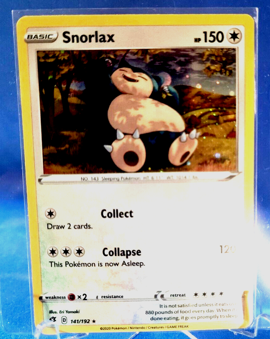Snorlax HP150 2020 Collectible Pokemon Trading Card No. 141/192 | eBay