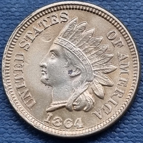 1864 Indian Head Cent Copper - Nickel 1c High Grade UNC Details #63728