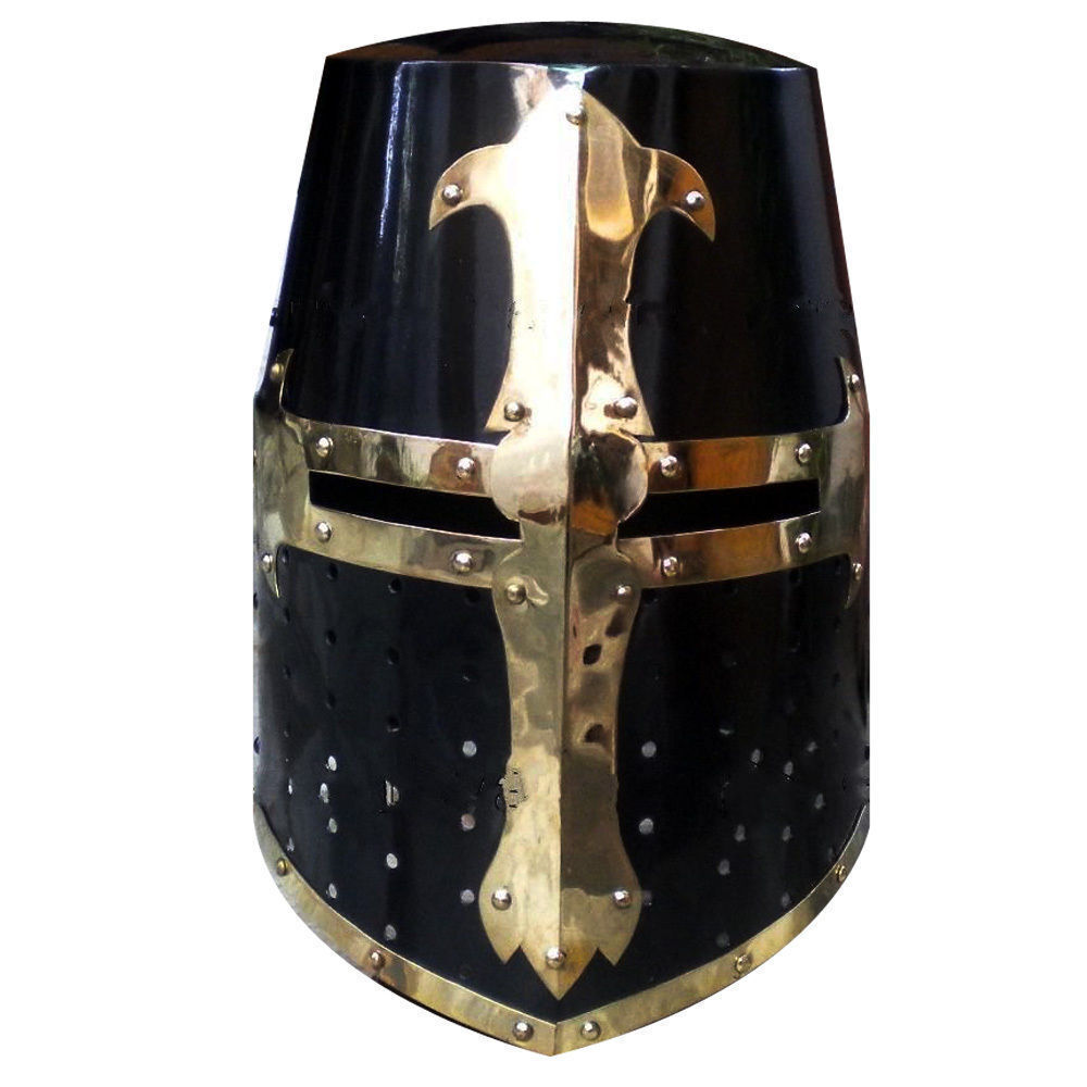 Mittelalter Kreuzritter Helm Templer Ritter Helm Schwarz Finish ...