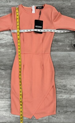 salmon bodycon dress Shein Salmon Pink Cold Shoulder Fringe Trim Mesh Bodycon Dress Us 6 | Color: Orange/Pink | Size: 6
