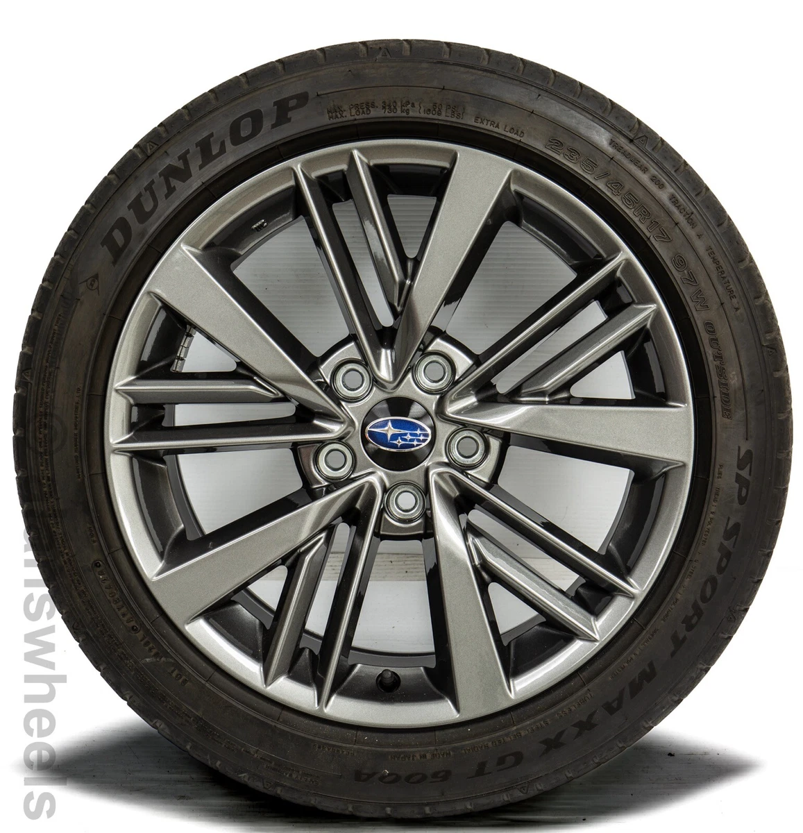 4 Takeoff Subaru WRX 17” Dark Grey Factory OEM Wheels Rims Dunlap