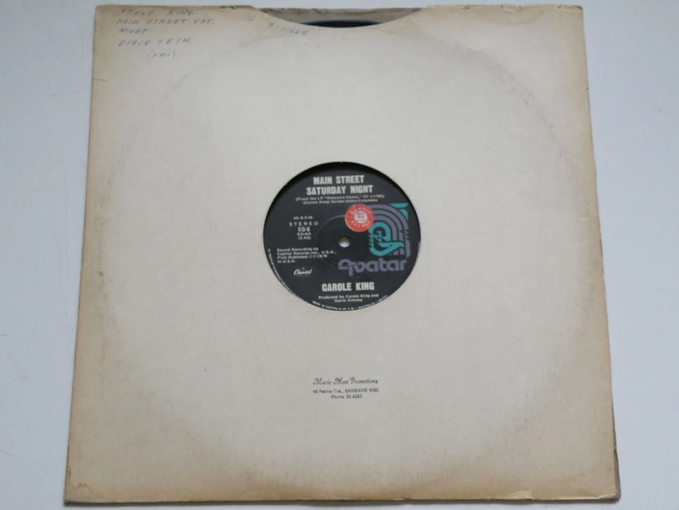 RARE OZ 1978 PROMO CAROLE KING*MAIN STREET SATURDAY NIGHT+DISCO TECH* 12"EP, EX - Image 2 of 4
