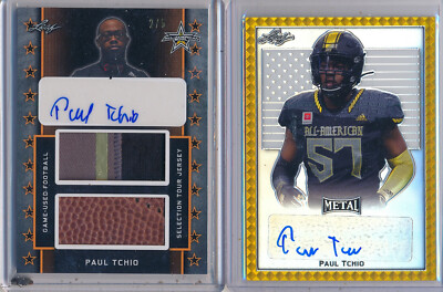PAUL TCHIO 2020 LEAF AA Bowl Metal GOLD AUTO 2/2 & Dual Patch AUTO
