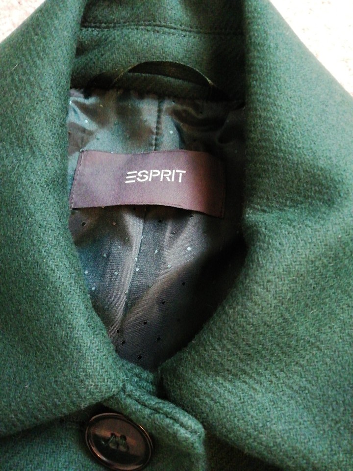 Esprit Green Wool Coat Size XS eBay