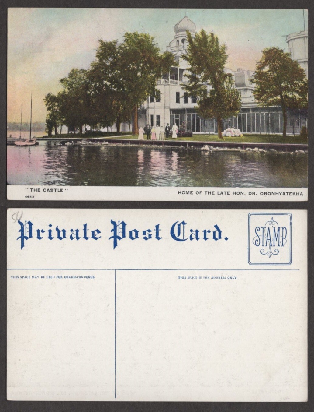 Old Canada Postcard Deseronto, Ontario Dr. Orohhyatekha Home