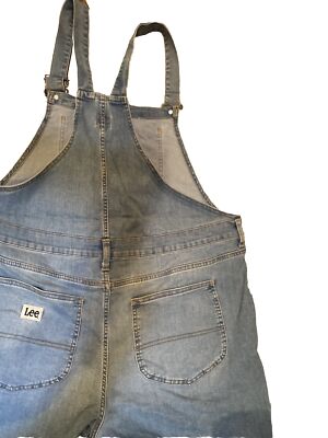 New Vintage 90's Lee Dungarees Bib Overalls Shorts Light Wash