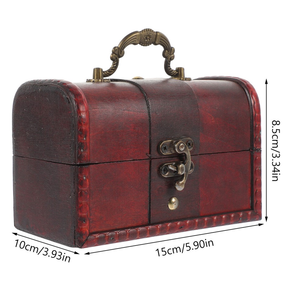 Retro Trinket Case Jewelry Container Pirate Treasure Chest Vintage