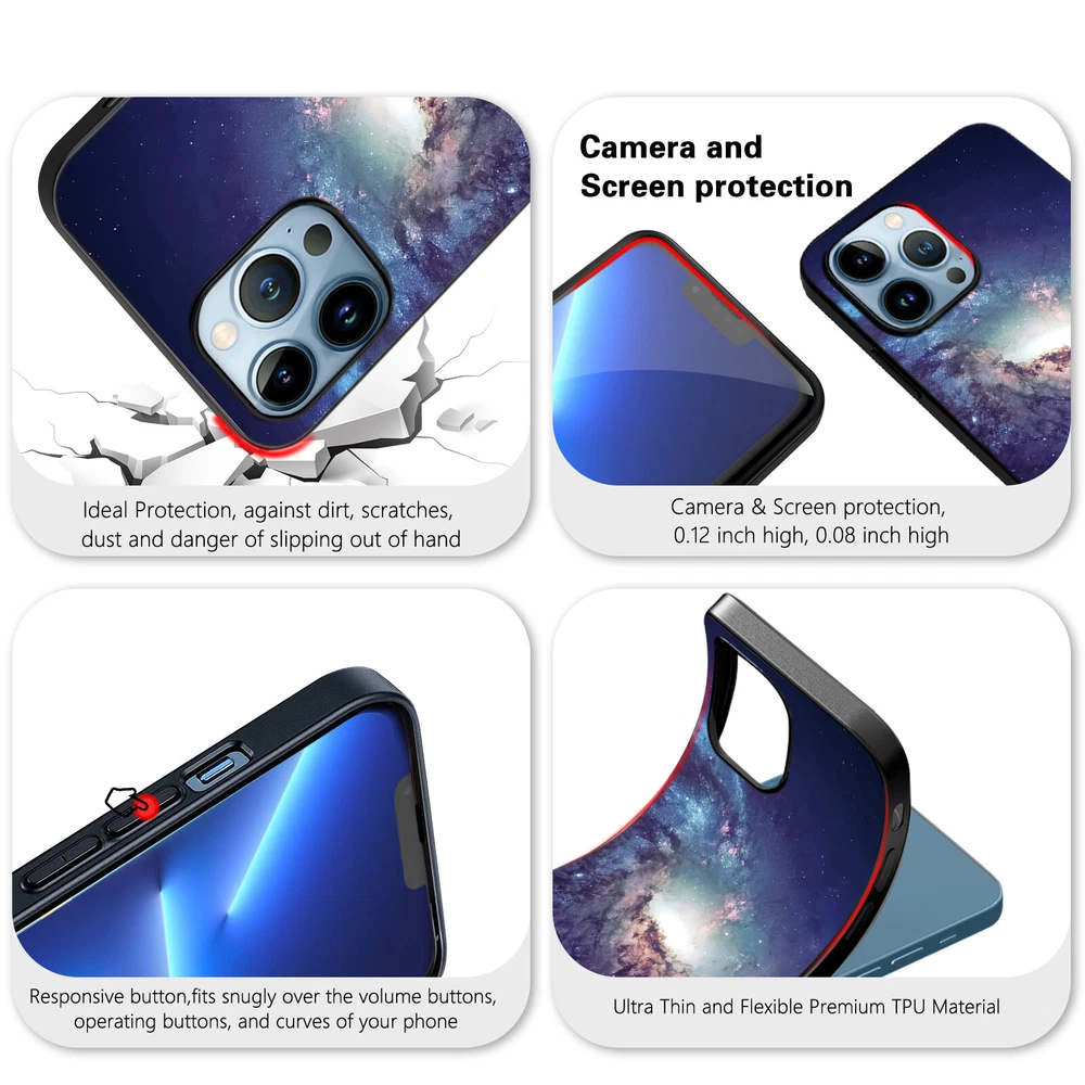 Phone Case Space Soft Silicone Cover For iPhone 11 12 Pro 13 14 Plus 15 Pro Max
