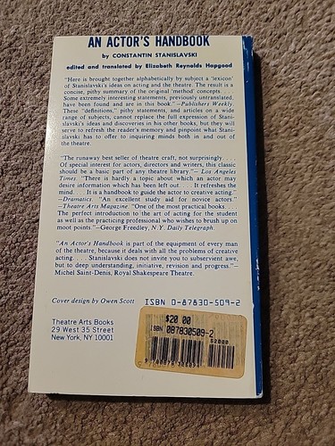 Actor's Handbook by Constantin Stanislavski (1987, Uk-B Format Paperback) - Afbeelding 2 van 3