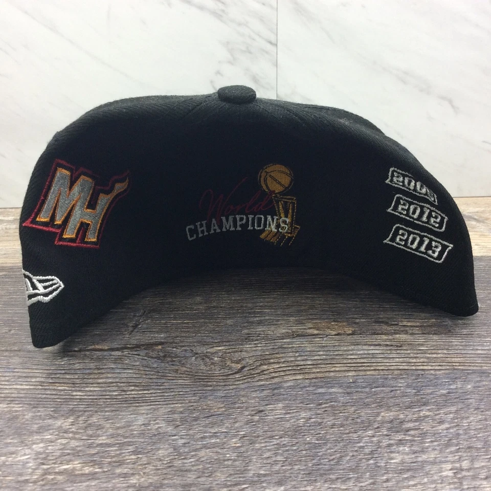 New Era Miami Heat 59FIFTY Count The Ring Fitted Hat Cap Hat Size 7 1/4 - Image 4 of 4