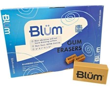 BLUM ART GUM ERASER x12 - removes pencil from books and paper - SLIGHT SECOND