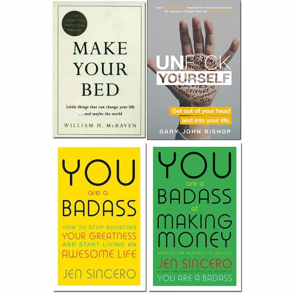 Make your Bed, Unf*ck Yourself, You Are a Badas, Making Money 4 Books Set NEW