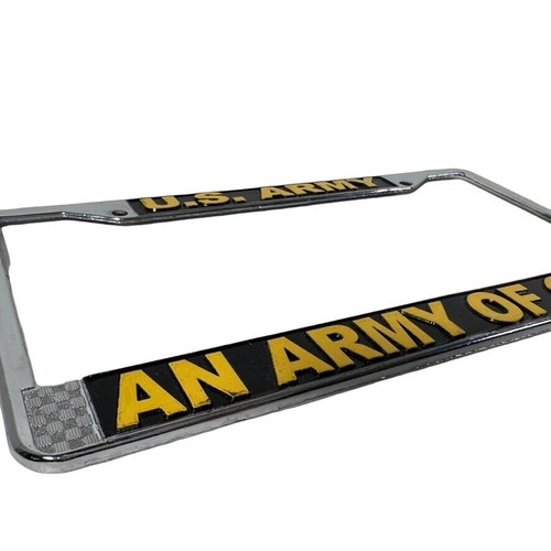 US ARMY License Plate Frame Chrome AN ARMY OF ONE Military Support - Picture 3 of 12