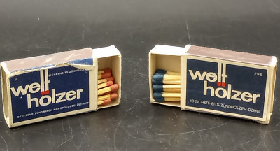 (2) Vintage Matchbook Welt Holzer German Matchbox Germany Advertising Matches