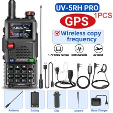 1X 5RH GPS WALKIE TALKIE MULTI BAND RECHARGEABLE TWO WAY RADIO 771 CABLE HEADSET