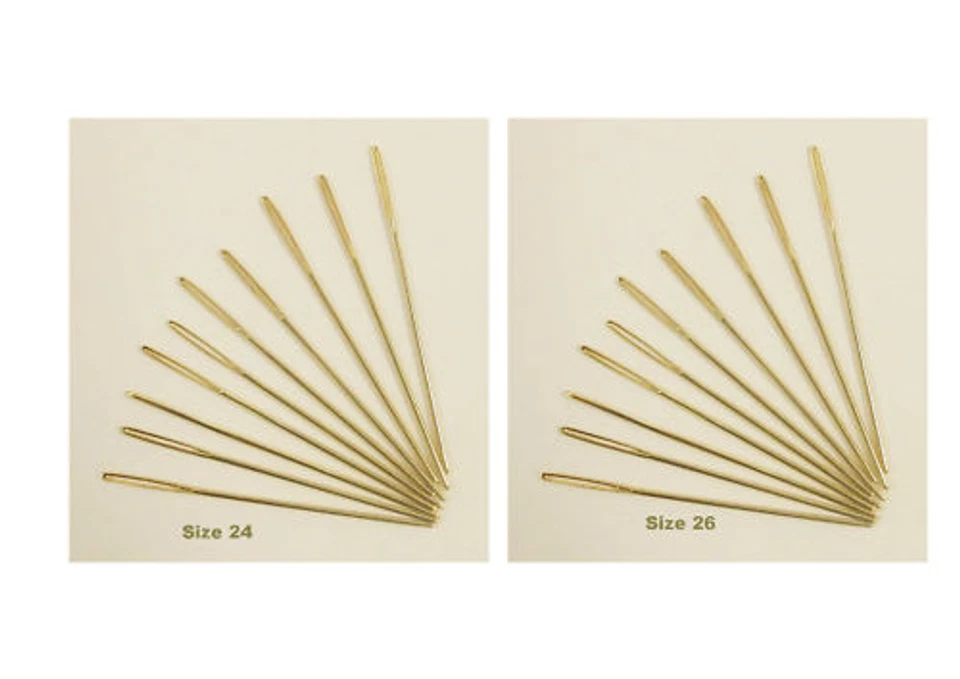 Gold Plated Cross Stitch Needles (10) - Choice of size