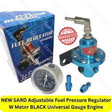 New Universal Gauge Engine Sard Adjustable Fuel Pressure Regulator W Meter Black