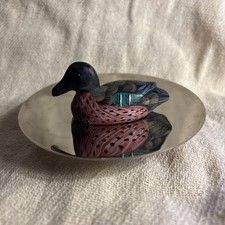 Holz bemalte Ente Miniatur klein 2,5 cm lang Figur Köder Mini