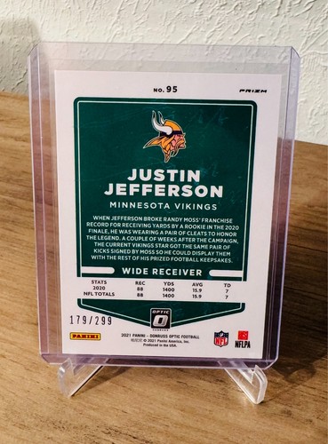 2021 Panini Donruss Optic Football Justin Jefferson /299 Minnesota Vikings - Bild 2 von 2