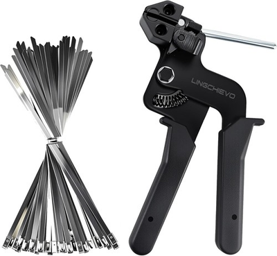 #ad Heavy Duty Metal Zip Tie Gun Tool with 100 PCS 11.7quot; Stainless Steel Cable Ties $41.99