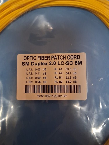 LC/SC SM Duplex 2.0mm Fiber Optic Patch Cord 5M - Afbeelding 2 van 2