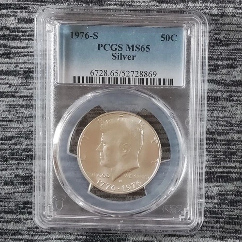 1976-S 50C Silver Kennedy Half Dollar PCGS MS65 Bicentennial