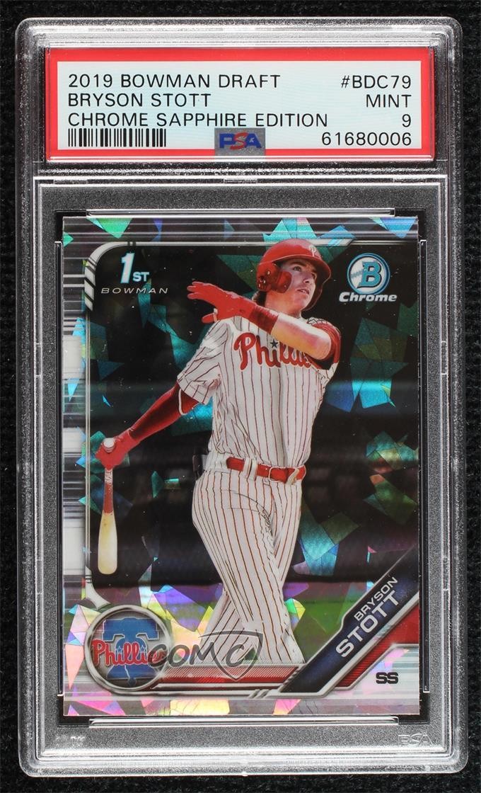 2019 Bowman Chrome Draft Sapphire Edition Bryson Stott #BDC-79 PSA 9 MINT 0z8w