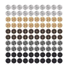 Mini Snap Buttons 100 PCS 5mm 5 Colors Rustproof Metal for Doll Clothes