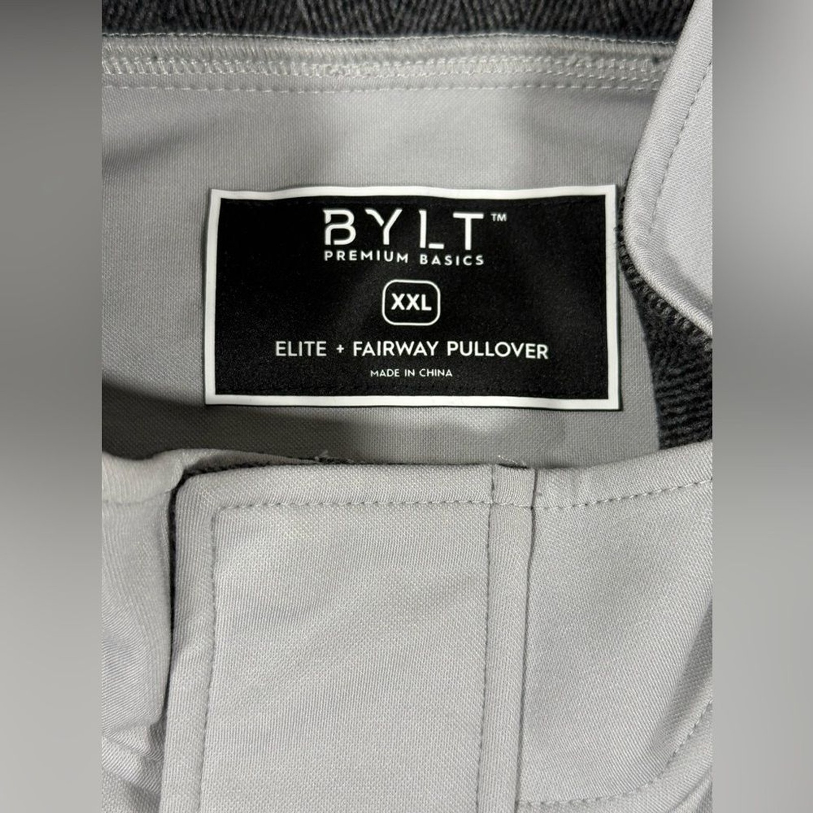 BYLT Premium Basics Elite Fairway Pullover XXL Gray Quarter Snap Performance NWT