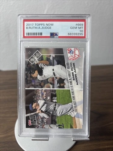2017 Topps Now Aaron Judge, Babe Ruth #669 /5283 (RC) PSA 10