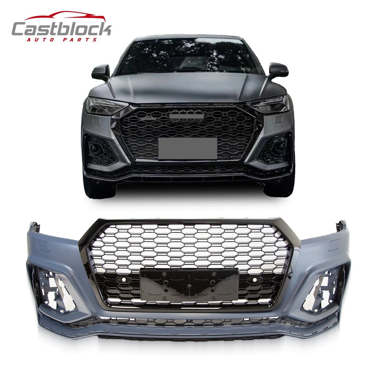 RSQ5-Style Front Bumper Kit with Quattro Grille Fit Audi Q5 2018