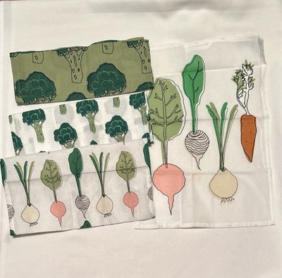 4 Pack IKEA Sweden Torvfly Veggies 12x16  Towels Small Hand Towel Set W/loop