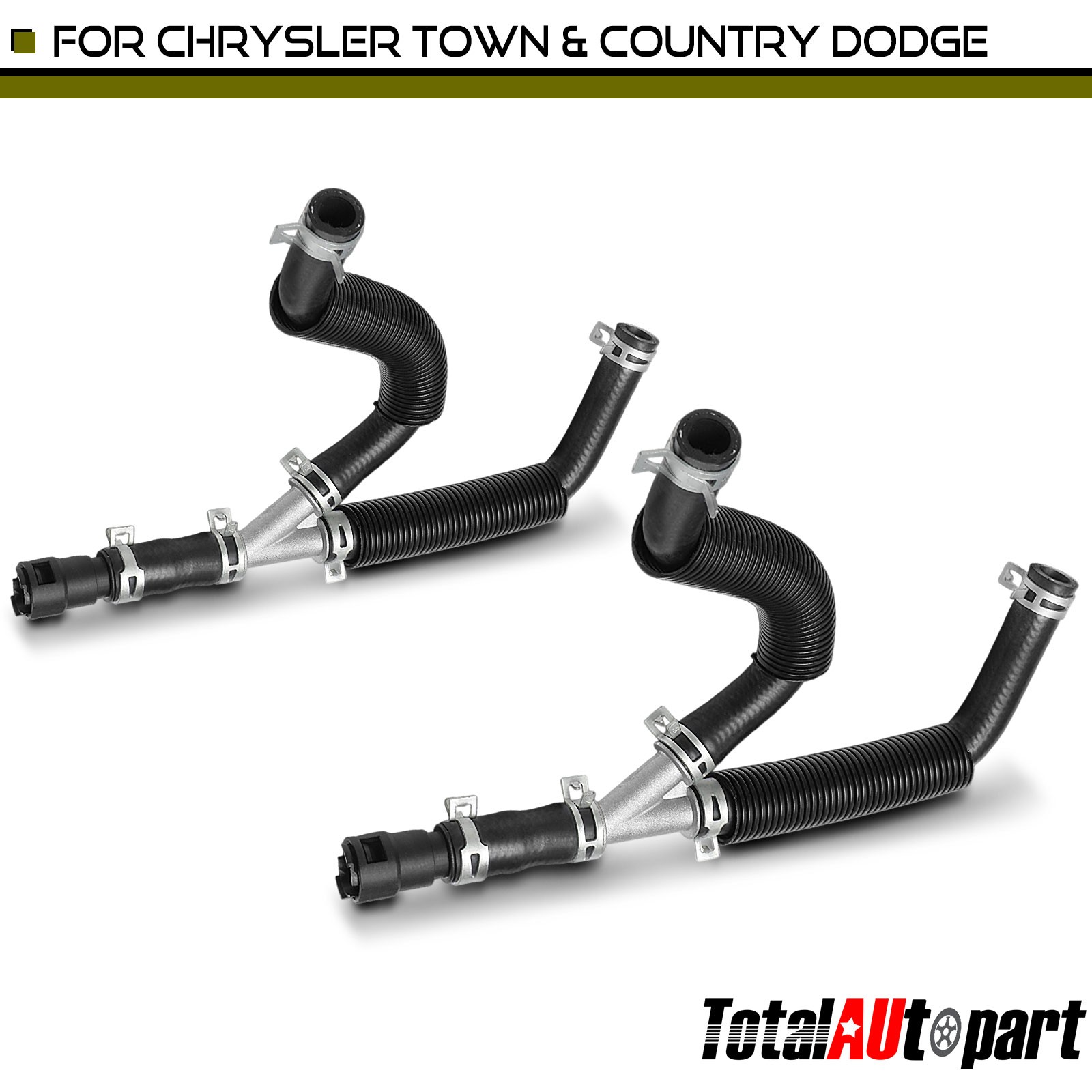 2Pcs HVAC Heater Hose Assy for Chrysler Town & Country Dodge Grand Caravan VW