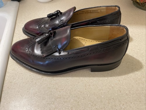 Johnston & Murphy Aristocrat Burgunderrot Quaste Halbschuhe Schuhe-Herren 9,5 E Preppy - Bild 3 von 10