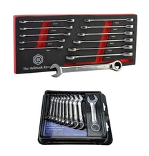 12pc Ratchet Spanner Set 8-19mm + Stubby Spanner Set - Britool Hallmark